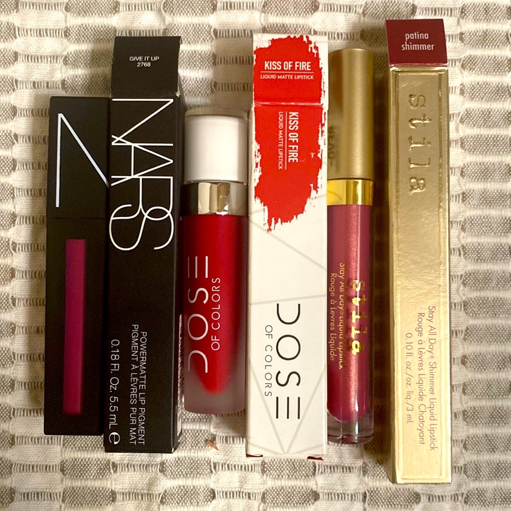 3 NEVER USED BRAND NAME LIQUID LIPSTICKS